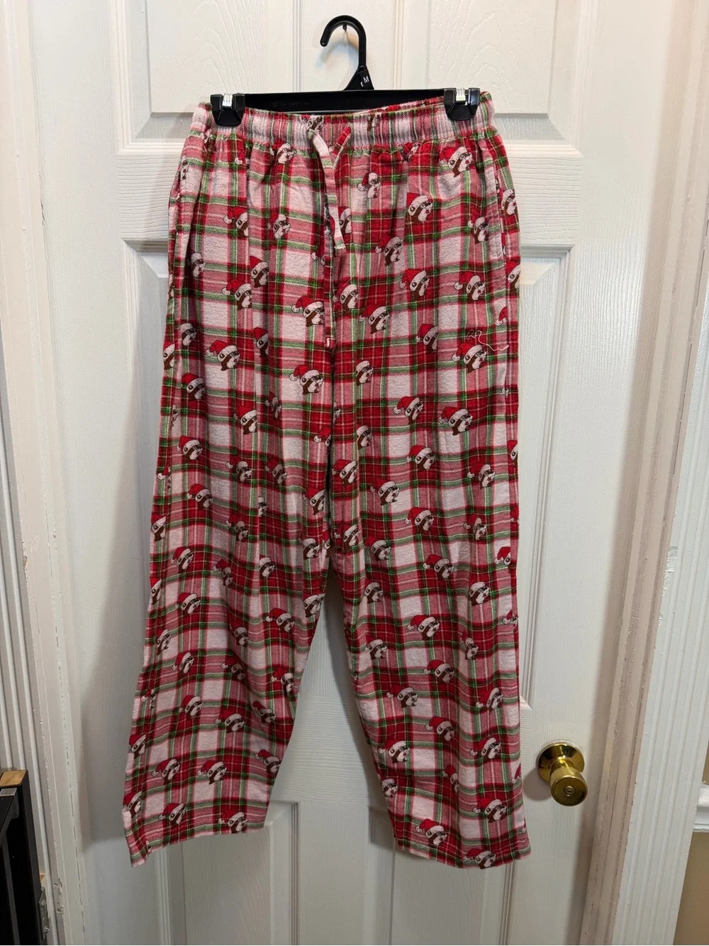 Kids Holiday Plaid Santa Pajama Pants - Red - Picture 4 of 4